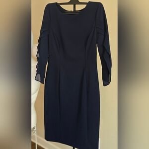 DKNY Black Long Sleeve Sheath Dress